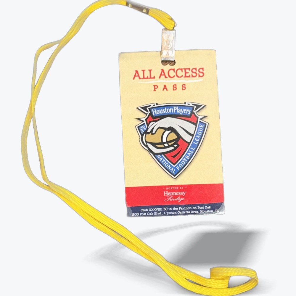 Vintage‎ Houston Players NFL All Access Pass Hennessy Privilege Event Lanyard